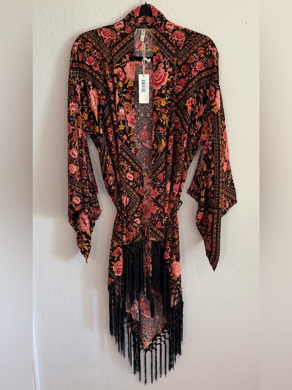 Spell Free People Exclusive Babushka Fringed Kimono OS Amber ✨ Rare Archive 2016